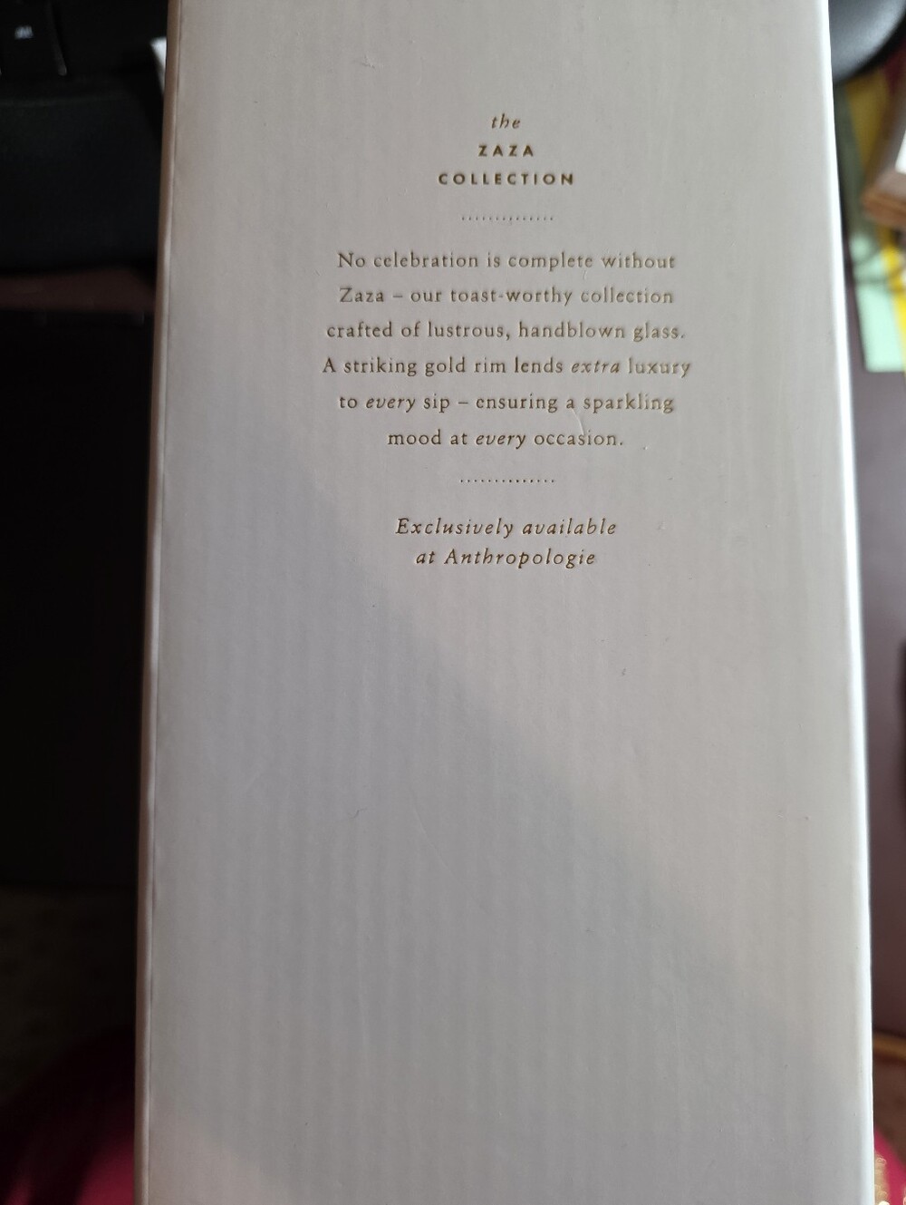 Anthropologie Zaza Lustered 24k Gold Accent Wine Glasses Set Of 2 New In Honey - Picture 4 of 6